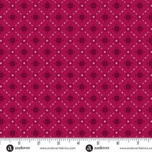 Mystic Meadow fabric, Lattice, Red | 