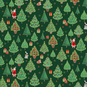 Merry Christmas fabric: Christmas Trees, Green | 