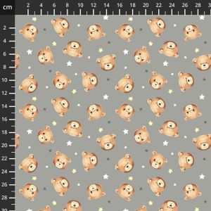 Just for Kids fabric: Sweet Dreams, Baby Bear, Grey |