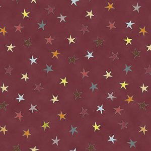 Sophie Stars: Multi Stars Maroon (per 1/4 metre) |
