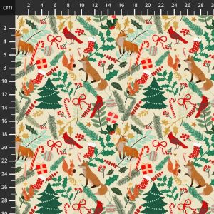 Designer Christmas fabrics, Mia Charro, Forest Evening | 