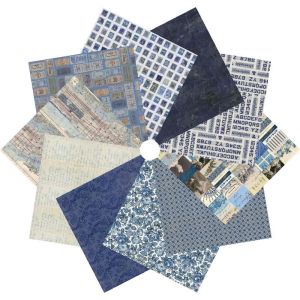 Tim Holtz Eclectic Elements Palette Indigo Fat Quarter Pack | 