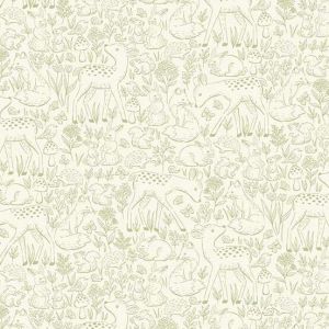 Little Ones Fabric: Etched, Green | 