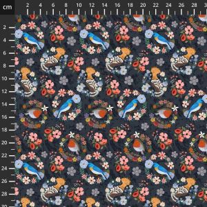 Designer Christmas fabrics, Mia Charro, Bird Garden | 