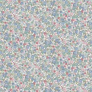 Petite Fleur Fabric: Rose, Blue |
