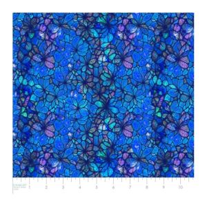 Sonny in the Sunflowers Fabric: Stained Glass Petals, Blue | 