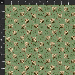 Country Coordinates fabric, Quiet Grace, Clover Blossoms, Aqua |