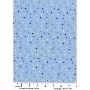 Dots and Spots fabrics: Dots and Hearts on Sky |