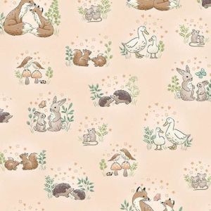 Little Ones Fabric: Hugs, Coral | 