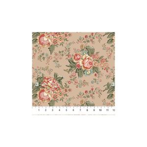 Manoir Antiques Roadshow fabric: Floral Bouquet, Tan Multi | 