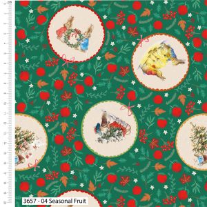 Peter Rabbit Christmas Orchard fabric: Seasonal Fruit | 