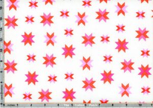 Daisy Chain: Quilt Block Coral (per 1/4 metre) |