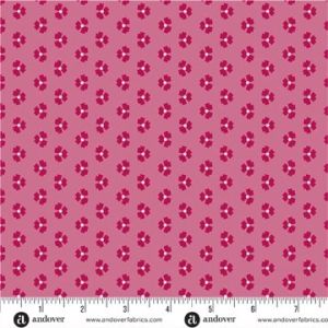 Mystic Meadow fabric, Abstract Flower, Red | 