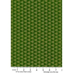 Holiday Metallics fabrics: Gold Metallic Lined Christmas Trees, Green |