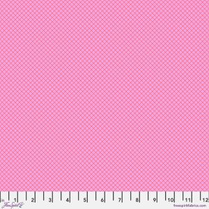 Tula Pink True Colours Fabric: On the Grid, Bubblegum | 