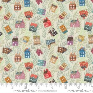 Paper Hamlet fabric, Tossed Houses, Paper | 