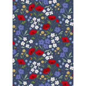 Forever Blooms fabric: Wild Blooms, Prussian Blue | 