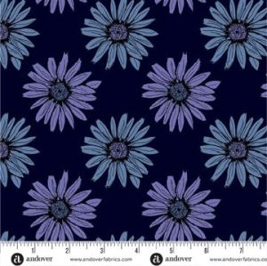 Mystic Meadow fabric, Big Daisy, Blue | 