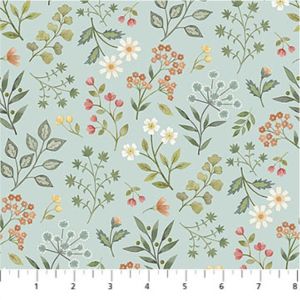 Woodland Heart Fabric: Floral, Blue | 