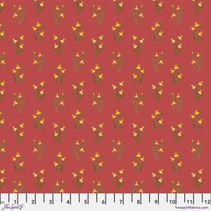 Backyard Wonder fabric: Backyard Bouquets, Red | 