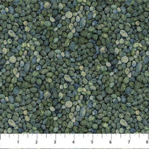 Rooted fabric: Rocks, Green/Blue | 