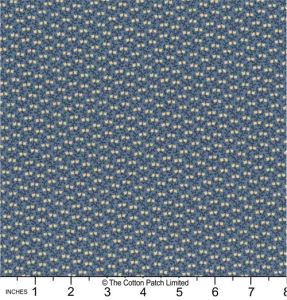 Radiance fabric, Tiny Vines, Dark Denim |