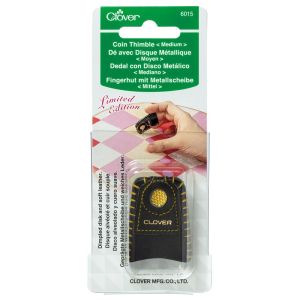 Clover Black Leather Coin Thimble: Medium | 