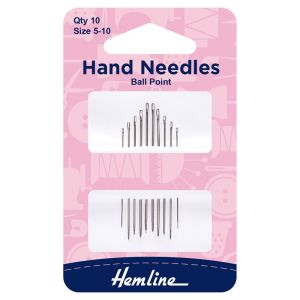 Hemline: Hand Sewing Ball Point Needles: Size 5-10 |