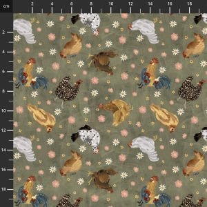 Nature's Way fabric: Farm Country, Chickens | 