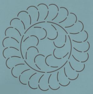 Quilt Stencil 5" Feather Wreath |
