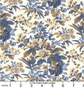 Radiance fabric, Medium Floral, Cream |