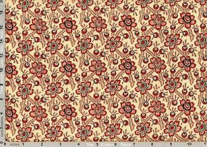 Berries & Blossoms fabric: Wavy Floral on Cream | 