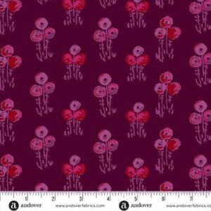 Mystic Meadow fabric, Floral Bunch, Red | 