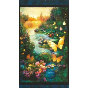 Night Fable fabric: Garden Butterflies Panel 60cm |