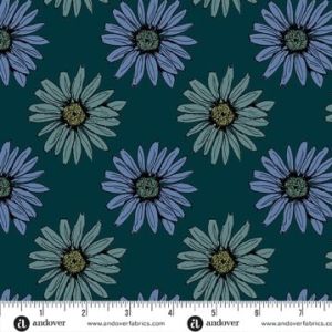 Mystic Meadow fabric, Big Daisy, Green | 