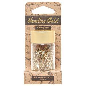Hemline Gold Assorted Safety Pins Gold |