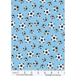 Just for Kids fabric: Footballs on Light Blue | 