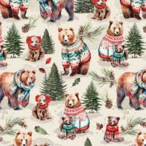 Merry Beary Fabric: Solstice Snuggles | 