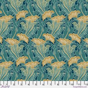 Lodden fabric: Laceflower, Teal | 