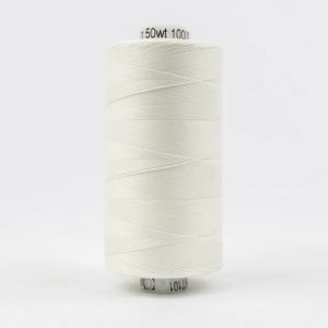 Konfetti Thread: 50wt 3 ply 100% Cotton. 1000m Spool Soft White | 
