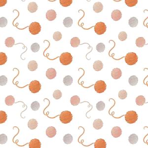Smitten Kitten Fabric: Yarn Balls White (per 1/4 metre) | 