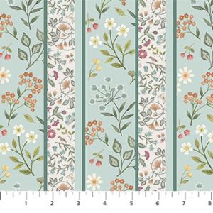 Woodland Heart Fabric: Small Stripe, Blue | 