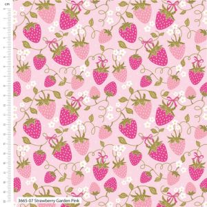Sweet Blooms fabric: Strawberry Garden, Pink | 