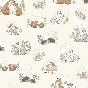 Little Ones Fabric: Hugs, Cream | 