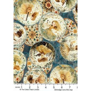 Sugar, Spice, Everything Nice  fabric, Girl Vignettes, Blue | 