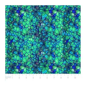 Sonny in the Sunflowers Fabric: Stained Glass Petals, Turquoise | 