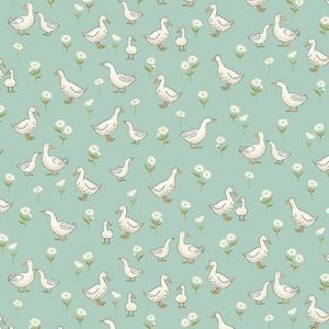 Little Ones Fabric: Ducks, Teal | 