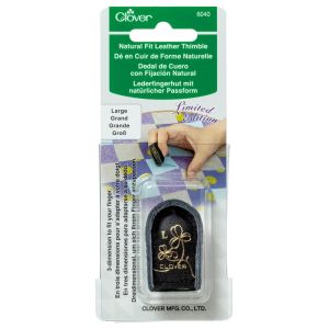 Clover Black Natural Fit Leather Thimble: Large | 