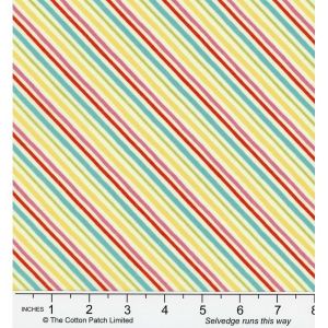 Simple Stripes fabric: Diagonal Stripes, Bright | 