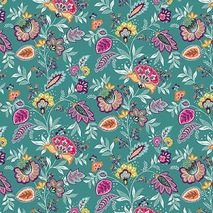 Jewel Tones fabric: Sarasa Teal (per 1/4 metre) |